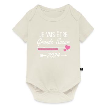 Je Vais être Grande Soeur 2024 - Body à manches courtes Premium Bébé - blanc cassé - Devant