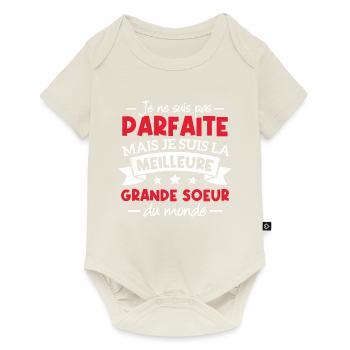 Je suis la meilleure grande soeur du monde - Body à manches courtes Premium Bébé - blanc cassé - Devant