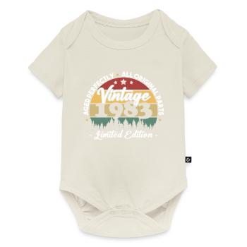 Vintage Cadeau Anniversaire Pour Né En 1983 - Body à manches courtes Premium Bébé - blanc cassé - Devant
