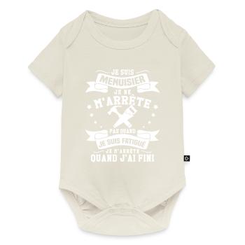 Je suis Menuisier Humour Cadeau - Body à manches courtes Premium Bébé - blanc cassé - Devant