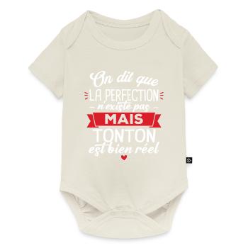 Tonton parfait, Cadeau humour tonton - Body à manches courtes Premium Bébé - blanc cassé - Devant
