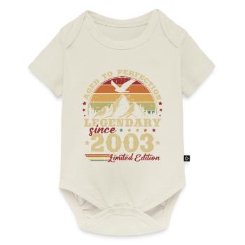 Legendäres 2003 Vintage Geburtstagsgeschenk - Baby Premium Kurzarmbody - Naturweiß - Vorne