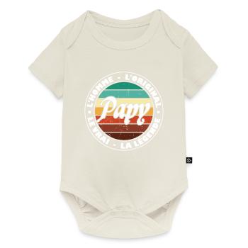 Papy homme original légende grand père cadeau - Body à manches courtes Premium Bébé - blanc cassé - Devant