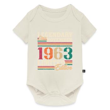 Vintage 1963 Novembre Vintage Anniversaire Rétro - Body à manches courtes Premium Bébé - blanc cassé - Devant