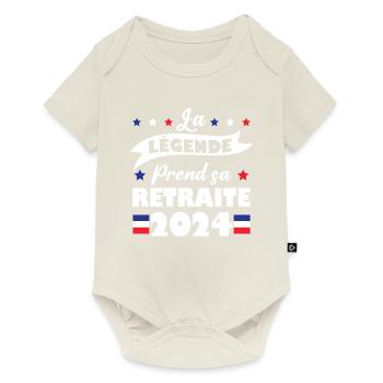 La Légende Prend Sa Retraite 2024 Humour Cadeau - Body à manches courtes Premium Bébé - blanc cassé - Devant