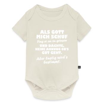 Als Gott mich schuf fing - Baby Premium Kurzarmbody - Naturweiß - Vorne