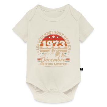 Vintage cadeau anniversaire nées en Décembre 1973 - Body à manches courtes Premium Bébé - blanc cassé - Devant