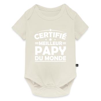 Certifié Meilleur Papy du Monde - Body à manches courtes Premium Bébé - blanc cassé - Devant