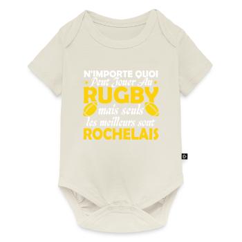 Rugby La Rochelle supporter rochelais club rugby - Body à manches courtes Premium Bébé - blanc cassé - Devant