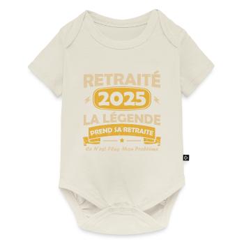 Humour Cadeau Retraité 2025 - Body à manches courtes Premium Bébé - blanc cassé - Devant