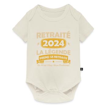 Humour Cadeau Retraité 2024 - Body à manches courtes Premium Bébé - blanc cassé - Devant