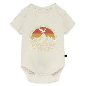 Vintage 1983 Cadeau Anniversaire Née en 1983 - Body à manches courtes Premium Bébé - blanc cassé - Devant