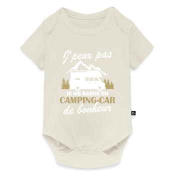 Je me barre en camping-car Humour Cadeau - Body à manches courtes Premium Bébé - blanc cassé - Devant