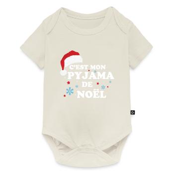 C’est mon pyjama de Noël - Body à manches courtes Premium Bébé - blanc cassé - Devant