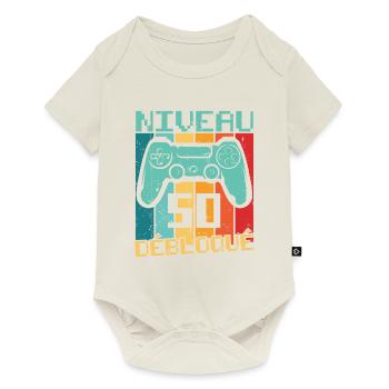 niveau 50 débloquéNiveau 50 débloqué Cadeau 50 ans - Body à manches courtes Premium Bébé - blanc cassé - Devant