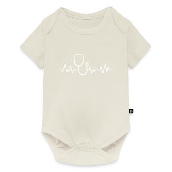 My heart beats for the stethoscope - Baby Premium short-sleeve bodysuit - off white - Front