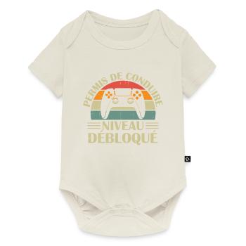 Permis de Conduire Niveau Débloqué - Body à manches courtes Premium Bébé - blanc cassé - Devant