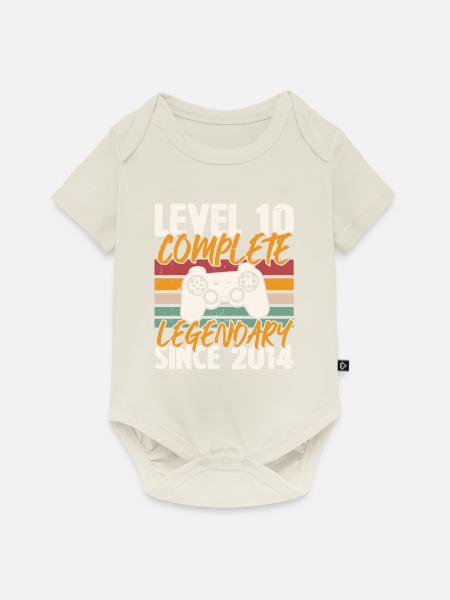 Level 10 Schließe 2014 ab, Geburtstagsgeschenk - Baby Premium Kurzarmbody - Naturweiß