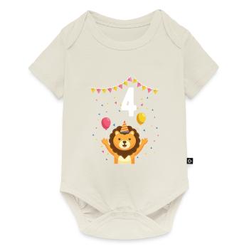 4th Birthday Children's Birthday Kindergarten Tierfa - Baby Premium short-sleeve bodysuit - off white - Front