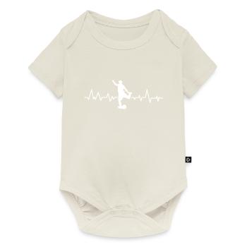 Fußball Herzschlag Heartbeat Geschenk - Baby Premium Kurzarmbody - Naturweiß - Vorne