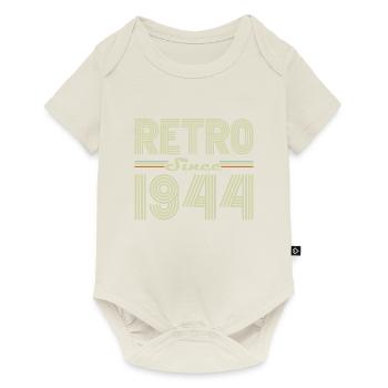 Rétro Depuis 1944 Vintage Cadeau d Anniversaire - Body à manches courtes Premium Bébé - blanc cassé - Devant