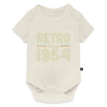Rétro Depuis 1954 Vintage Cadeau d Anniversaire - Body à manches courtes Premium Bébé - blanc cassé - Devant