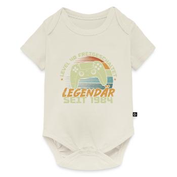 Level 40 freigeschaltet 1984, Geburtstagsgeschenk - Baby Premium Kurzarmbody - Naturweiß - Vorne