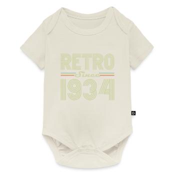 Rétro Depuis 1934 Vintage Cadeau d Anniversaire - Body à manches courtes Premium Bébé - blanc cassé - Devant