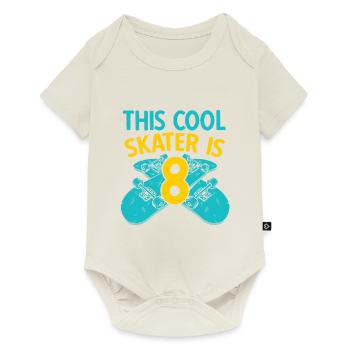 This Cool Skater is 8 Skateboard Longboard Skateve - Baby Premium Kurzarmbody - Naturweiß - Vorne