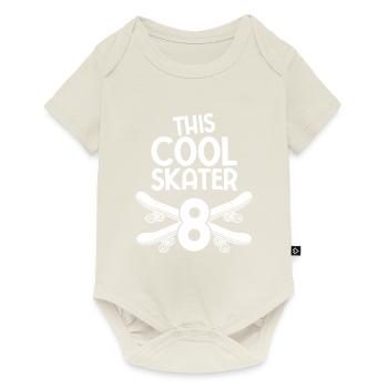 Skateboard Skater 8e anniversaire cascade dire skate - Body à manches courtes Premium Bébé - blanc cassé - Devant