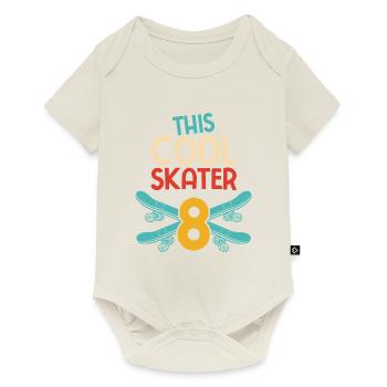 Skateboard Skater 8e anniversaire cascade dire Kickf - Body à manches courtes Premium Bébé - blanc cassé - Devant