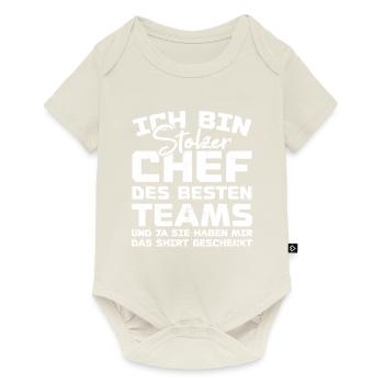 Stolzer Chef Des Besten Teams Shirt Geschenkt Fun - Baby Premium Kurzarmbody - Naturweiß - Vorne