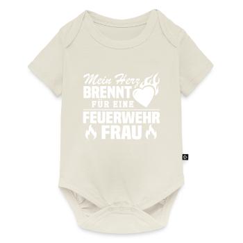 Mein Herz brennt für eine Feuerwehrfrau - Baby Premium Kurzarmbody - Naturweiß - Vorne
