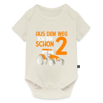Aus Dem Weg Ich Bin Schon 2 Geburtstag Treckerfahr - Baby Premium Kurzarmbody - Naturweiß - Vorne