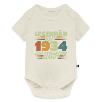 Legendär seit 1934 Jahrgang Geburtstag Geschenk - Baby Premium Kurzarmbody - Naturweiß - Vorne