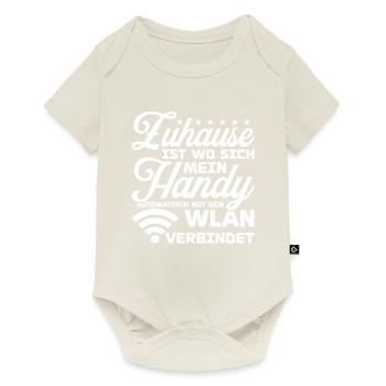 Zuhause ist wo mein Handy mit Wlan verbindet - Baby Premium Kurzarmbody - Naturweiß - Vorne