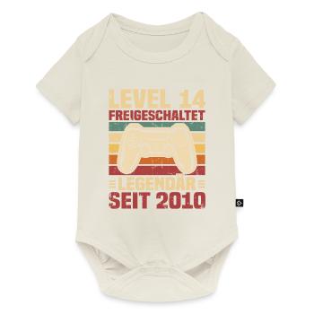 Level 14 freigeschaltet legendär seit 2010 - Baby Premium Kurzarmbody - Naturweiß - Vorne