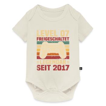 Level 7 freigeschaltet legendär seit 2017 - Baby Premium Kurzarmbody - Naturweiß - Vorne