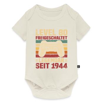 Level 80 freigeschaltet legendär seit 1944 - Baby Premium Kurzarmbody - Naturweiß - Vorne