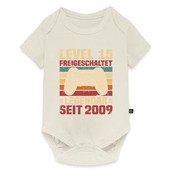 Level 15 freigeschaltet legendär seit 2009 - Baby Premium Kurzarmbody - Naturweiß - Vorne