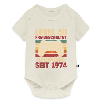 Level 50 freigeschaltet legendär seit 1974 - Baby Premium Kurzarmbody - Naturweiß - Vorne