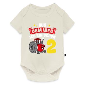 Aus Dem Weg Ich Bin Schon 2 Traktor Geburstag Gesc - Baby Premium Kurzarmbody - Naturweiß - Vorne