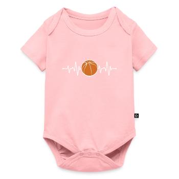 Battement de cœur de basket-ball - Body à manches courtes Premium Bébé - rose - Devant
