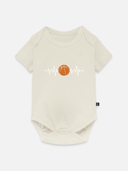 Basketball Herzschlag - Baby Premium Kurzarmbody - Naturweiß