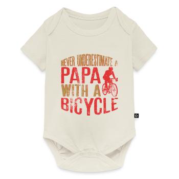 Never Underestimate a Papa with a Bicycle Perfect - Baby Premium short-sleeve bodysuit - off white - Front