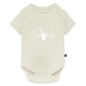 Heartbeat Saxophone - Body à manches courtes Premium Bébé - blanc cassé - Devant