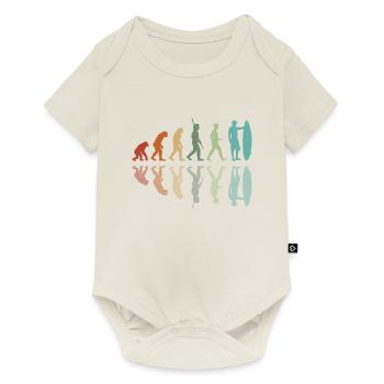 Évolution du surf - Body à manches courtes Premium Bébé - blanc cassé - Devant