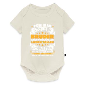 Ich stolzer bruder wundervollen lieben schwester - Baby Premium Kurzarmbody - Naturweiß - Vorne