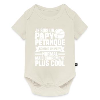 Je suis un Papy Pétanque - Body à manches courtes Premium Bébé - blanc cassé - Devant