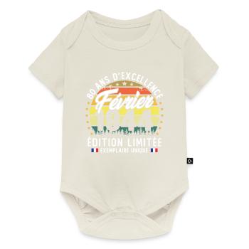 Février 1944 Vintage Cadeau Anniversaire 80 Ans - Body à manches courtes Premium Bébé - blanc cassé - Devant